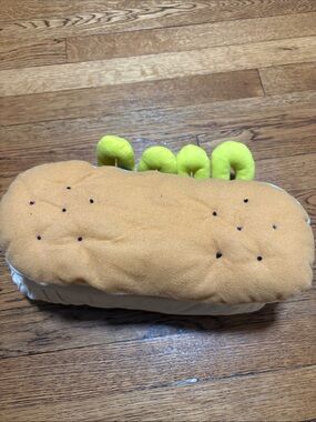 Hot Dog  Costume with Bright Yellow Mustard Toppings